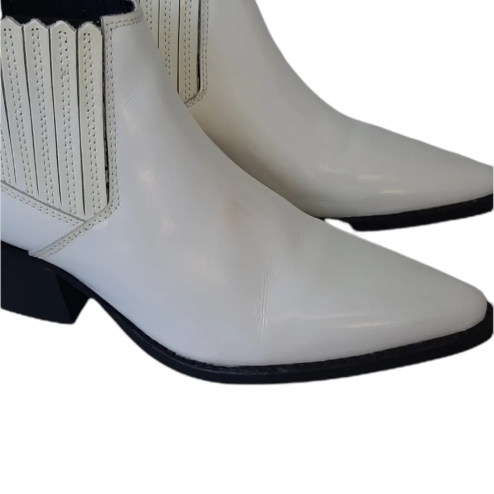 MNG WHITE LEATHER ANKLE BOOTS - Picture 5 of 11